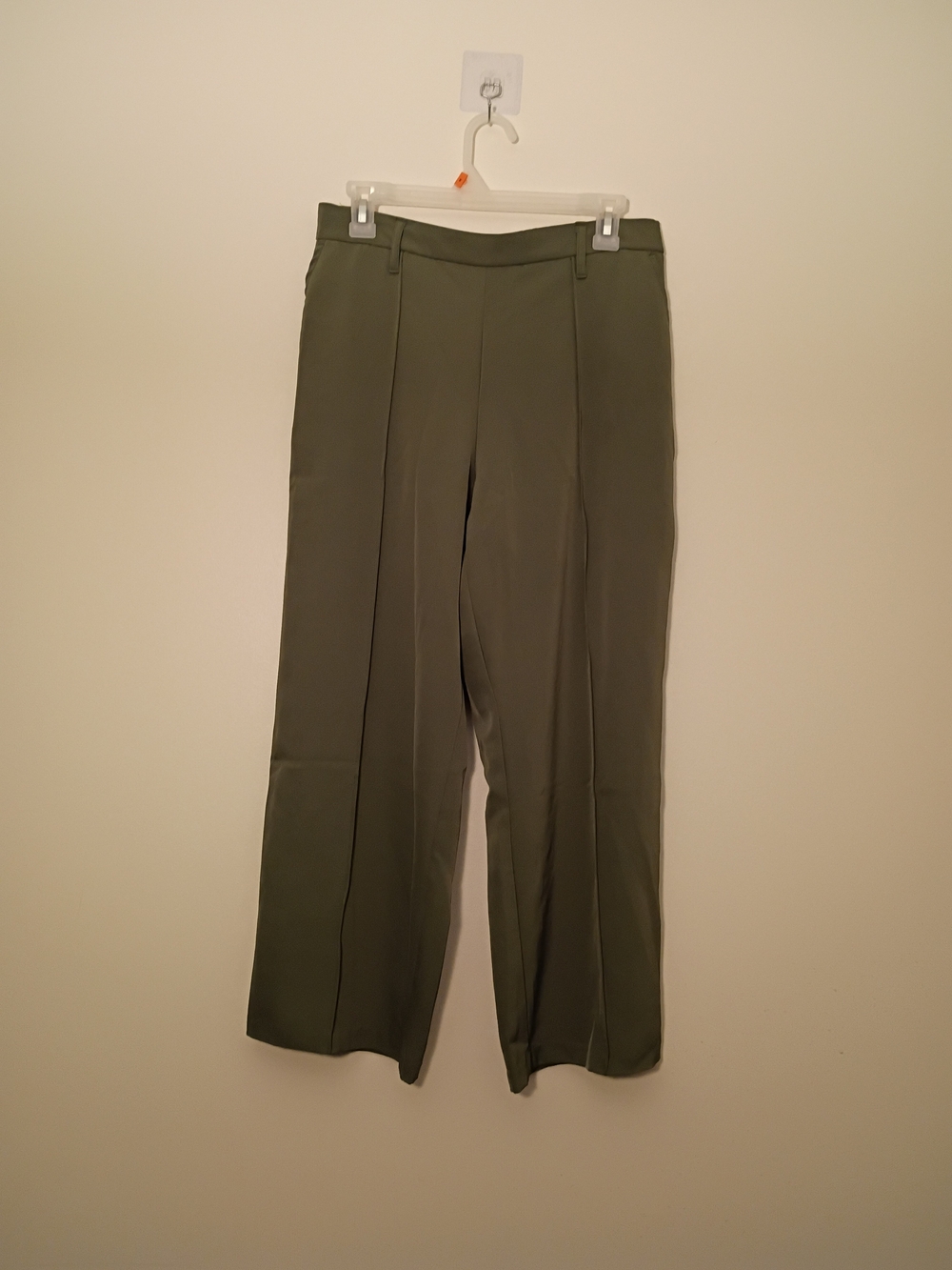 Nicole Miller Olive Green High-Rise Wide-Leg Trousers